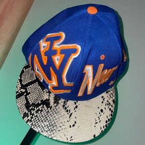 New York “Orange/Blue” Snake Skin SnapBack Cap